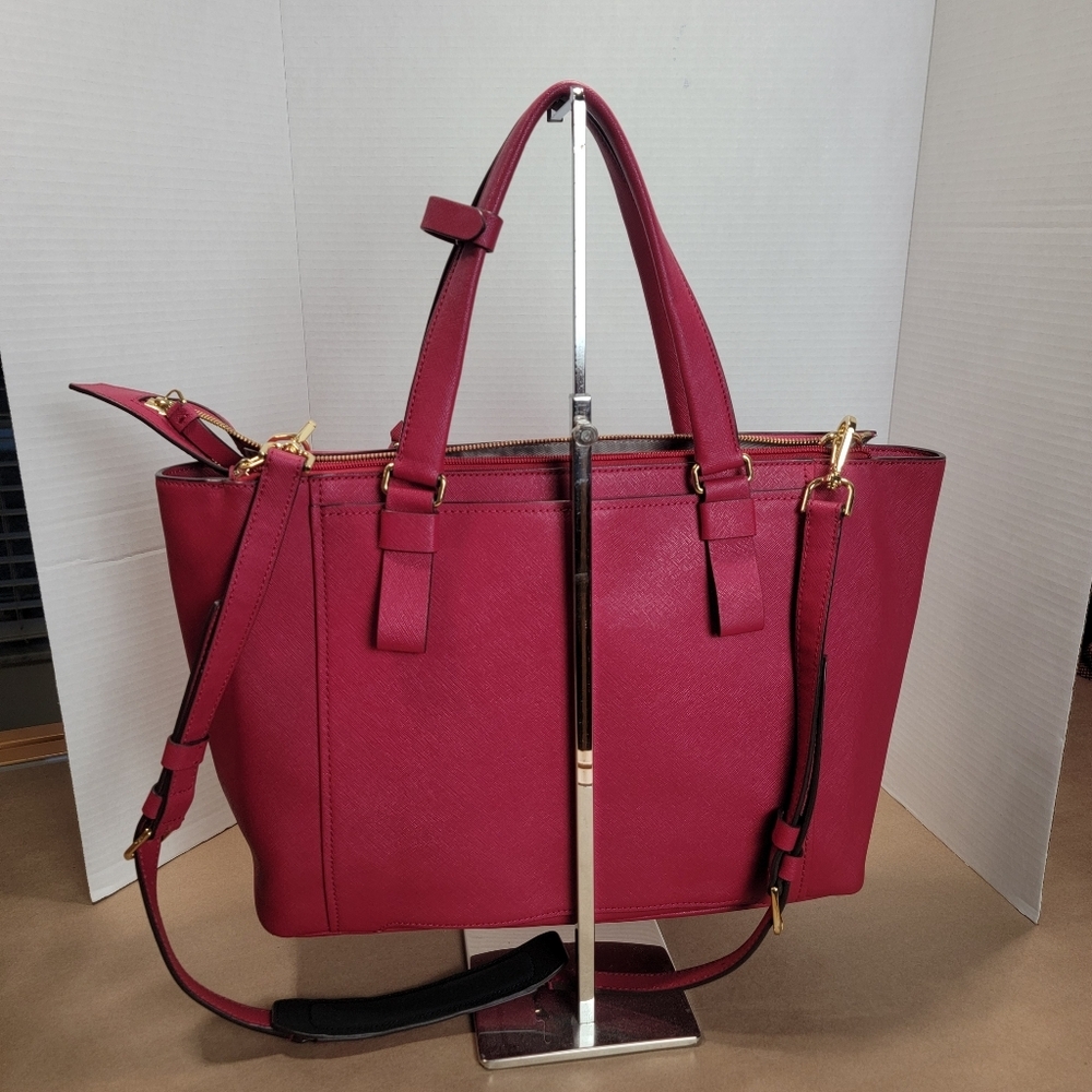 TUMI Varek Park Tote – Raspberry - Full Leather Laptop/Work Bag Style 734421RASP - Picture 5 of 16